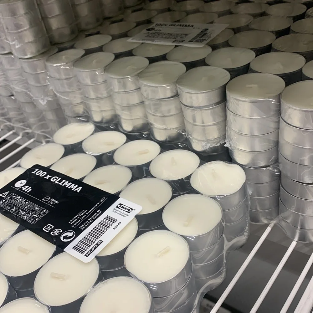 1 packs/100 individual IKEA GLIMMA Unscented tea lights date night dinner party